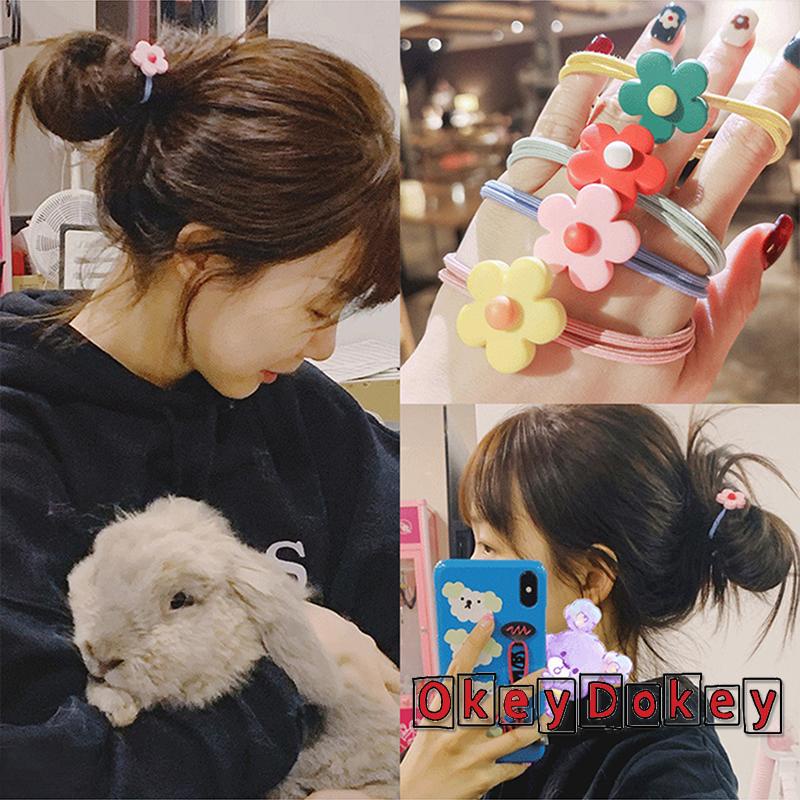 Dây buộc tóc cao su đính hoa dễ thương cho nữ