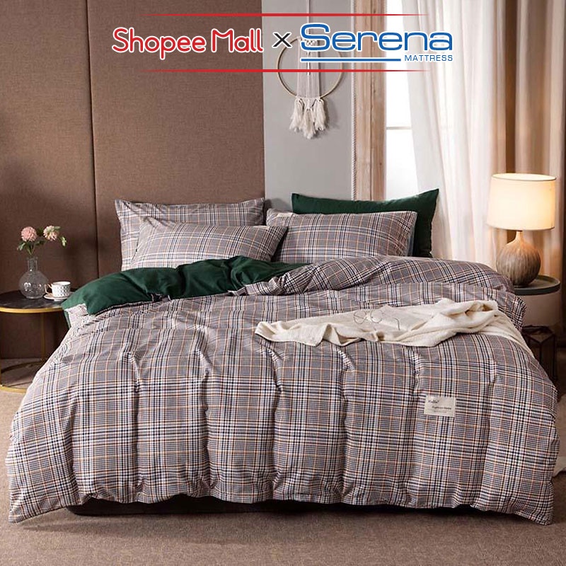 Chăn Ga Gối Nệm 5 Món Cotton Tici SERENA Chính Hãng Set Chăn Drap Nệm Đệm Trải Phủ Giường Trần Bông Cao Cấp