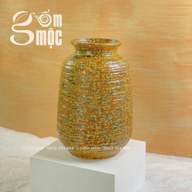 Bình gốm MEN SẮC HOA