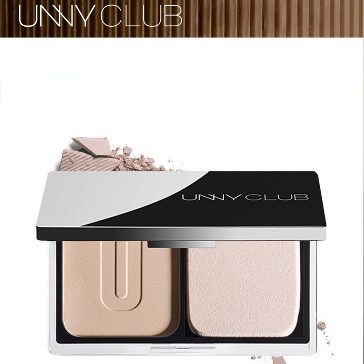 Phấn Nén Unny CLUB Kiềm Dầu Cố Định Lớp Trang Điểm Che Khuyết Điểm Lâu Trôi Chống Thấm Nước