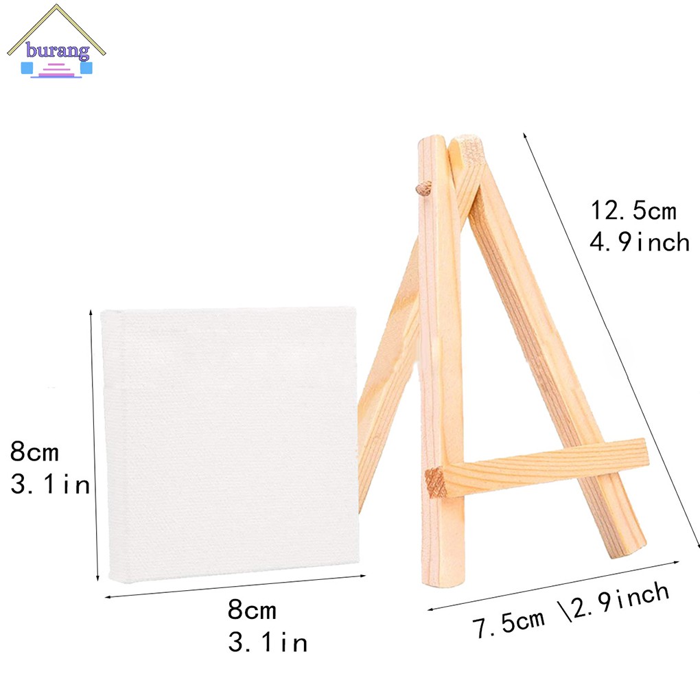 Set 5 giá vẽ + 5 tấm vải vẽ canvas trống kích cỡ mini nghệ thuật dành cho trẻ em