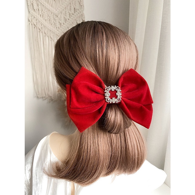 Kẹp tóc nơ đính đá xinh xắn dành cho nữ