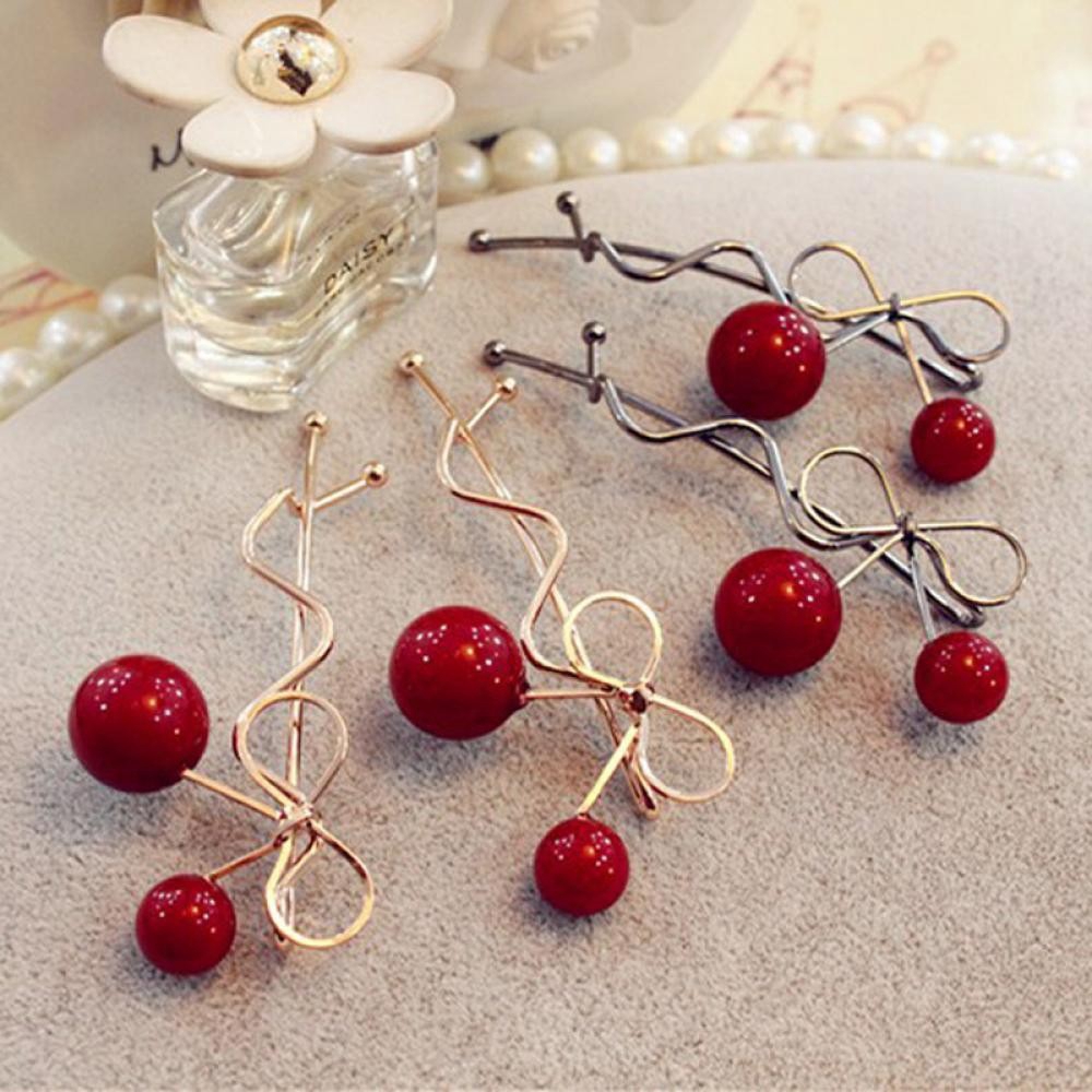 Kẹp tóc hợp kim hình quả anh đào xinh xắn cho nữ