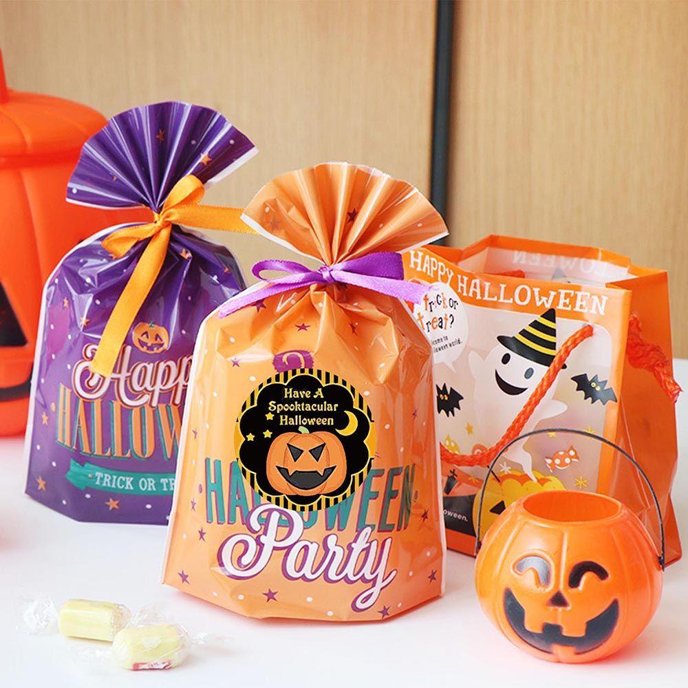 Set 1 / 500 Nhãn Dán Trang Trí Túi Kẹo Họa Tiết Halloween DIY