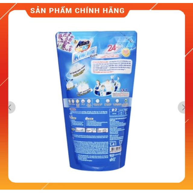 Nước Giặt Attack Khử Mùi Diệt Khuẩn Túi 1,4L