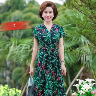 Váy trung tuổi thời trang cao cấp(ảnh thật khách mặc)