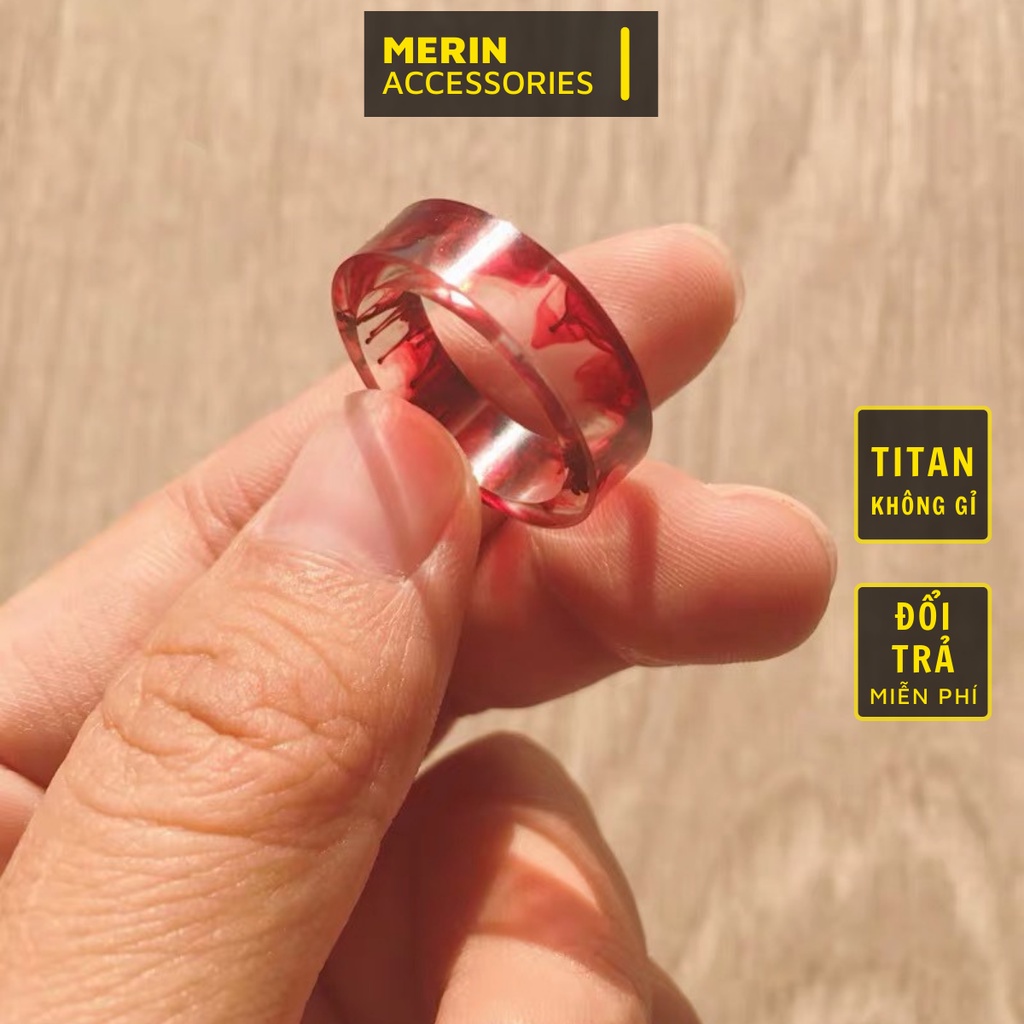 Nhẫn Nam Thời Trang Merin Accessories Màu Bạc Cá Tính Hàn Quốc - Nhẫn Nam Đẹp Chất Liệu mica - Nhẫn Blud Ring