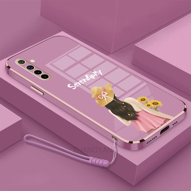 Ốp lưng Realme 6 Realme 6 pro Ốp Điện Thoại TPU Silicon Viền Mạ Màu Hình Cô Gái Xinh Đẹp Cho Realme 6 Realme 6 pro