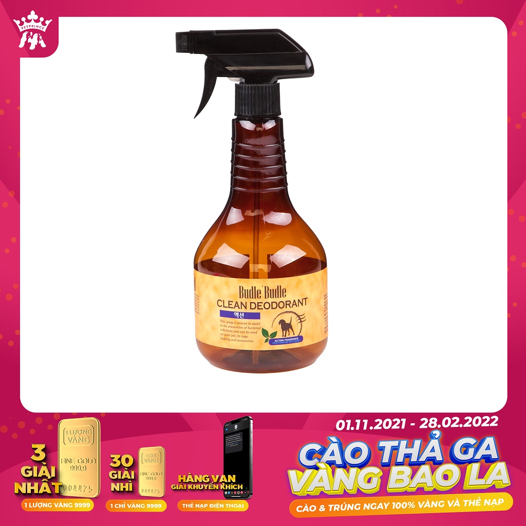 [350ml] Xịt khử mùi - dưỡng lông Budle'Budle cho chó mèo