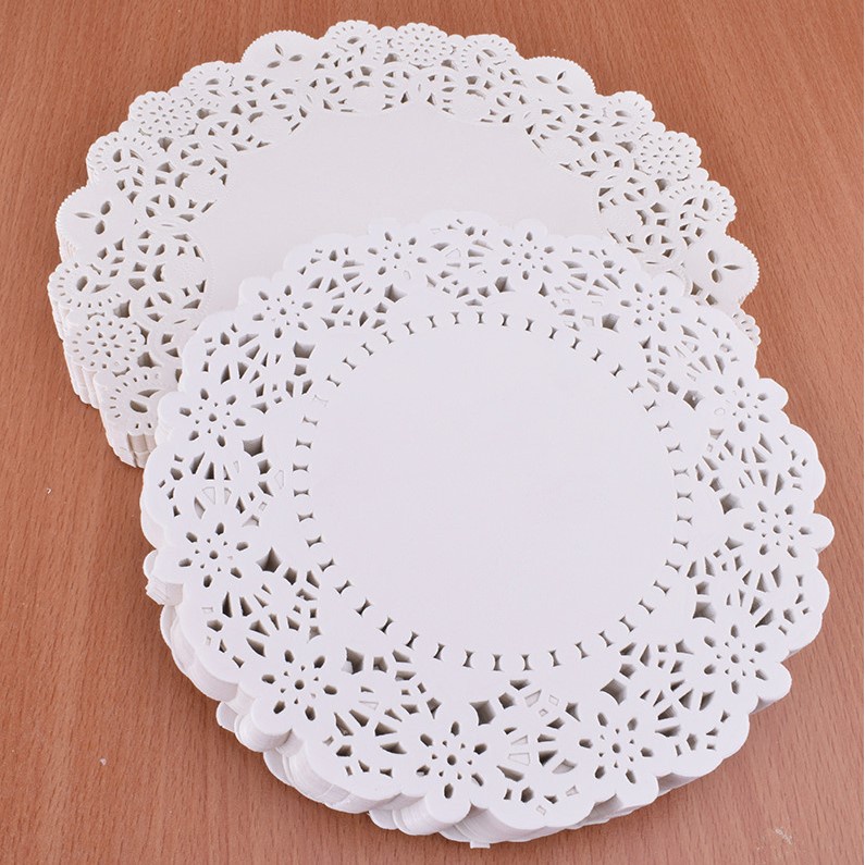 Giấy thấm dầu thực phẩm dầu ăn đồ chiên rán họa tiết hoa văn đục lỗ size 20cm set 140 tờ - T2K Max