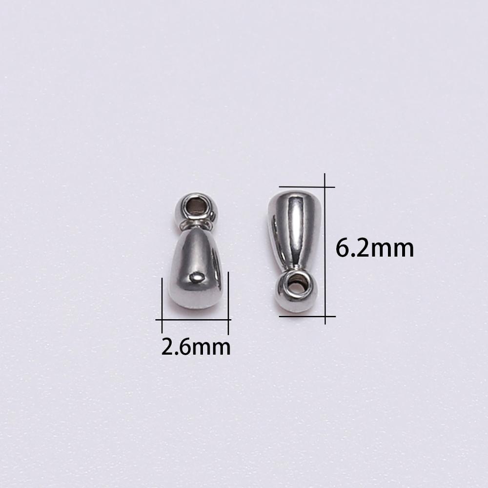 Bộ 20 hạt phụ kiện bằng thép không gỉ 2.6x6.2mm tiện dụng để làm trang sức