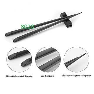 [h2kshop.vn] Bộ 10 đôi Đũa ăn lẩu và BBQ cao cấp kiểu Hàn Quốc đầu vát 24cm 8028