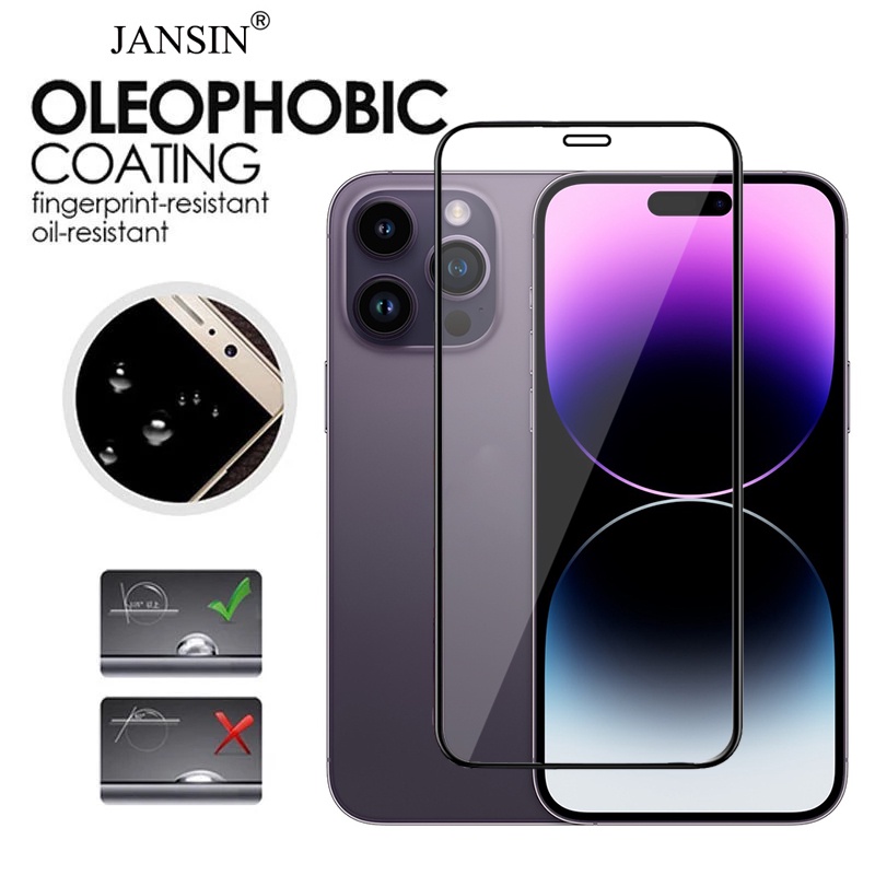 Kính cường lực Jansin bảo vệ màn hình thích hợp cho iPhone 13 Pro Max 12 11 Pro XS Max
