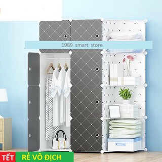 [BÁN CHẠY] TỦ NHỰA LẮP GHÉP 8 Ô & 4 KỆ GÓC ĐỂ QUẦN ÁO ĐA NĂNG SIZE TO
