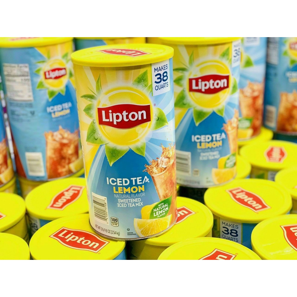 Date 2023 - Bột Trà Chanh Lipton Iced Tea Lemon Natural Flavor 2.54kg của Mỹ