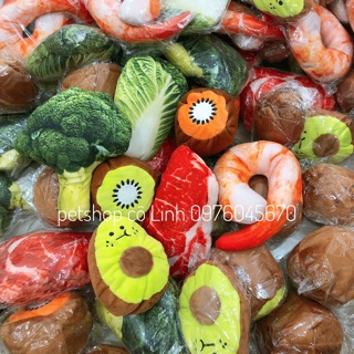 Gấu bông hình đồ ăn 3D cho chó mèo - hàng bông xịn ko rụng lông an toàn