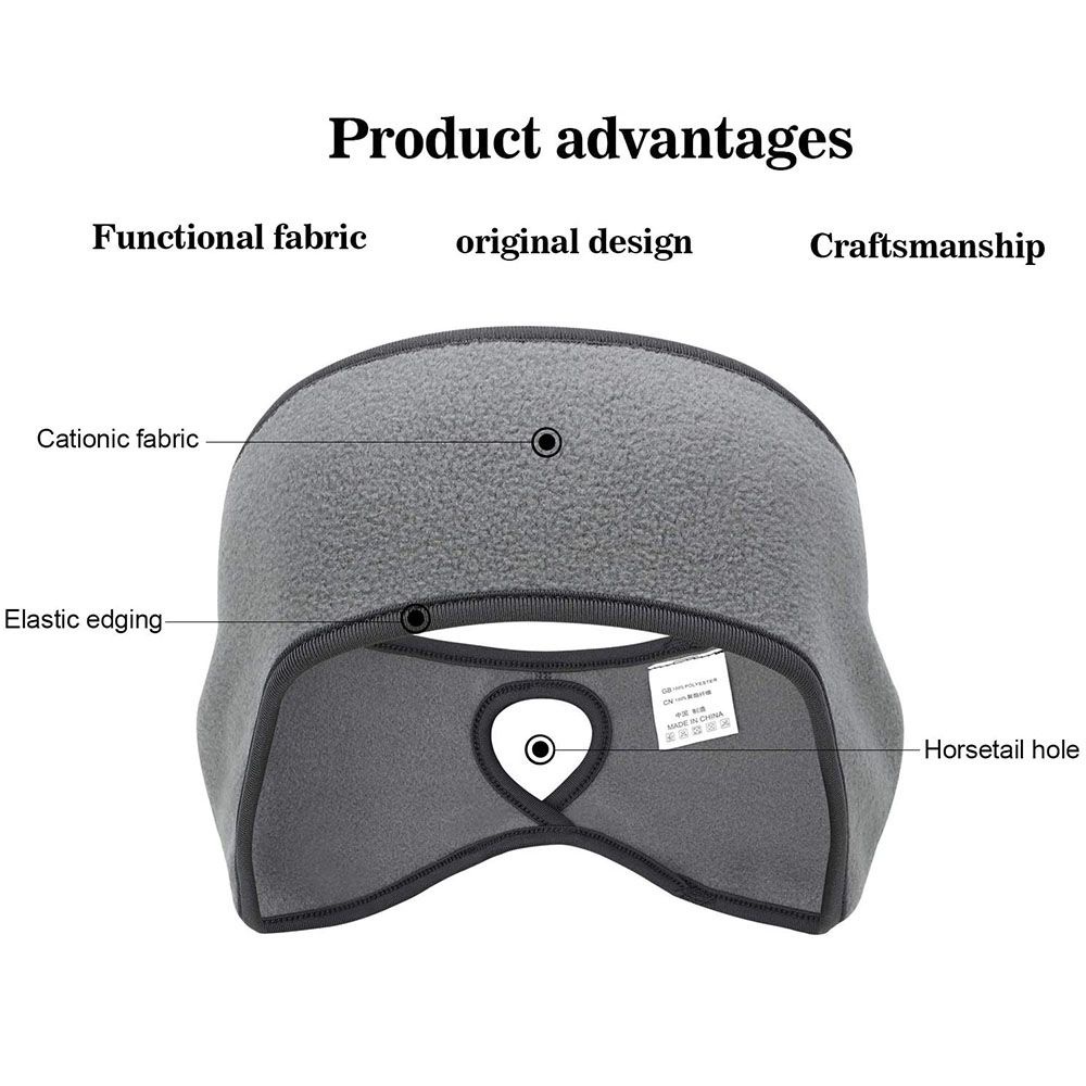 Băng đô trùm đầu bịt tai bằng lông len thấm hút mồ hôi giữ ấm vào mùa đông chơi thể thao ngoài trời