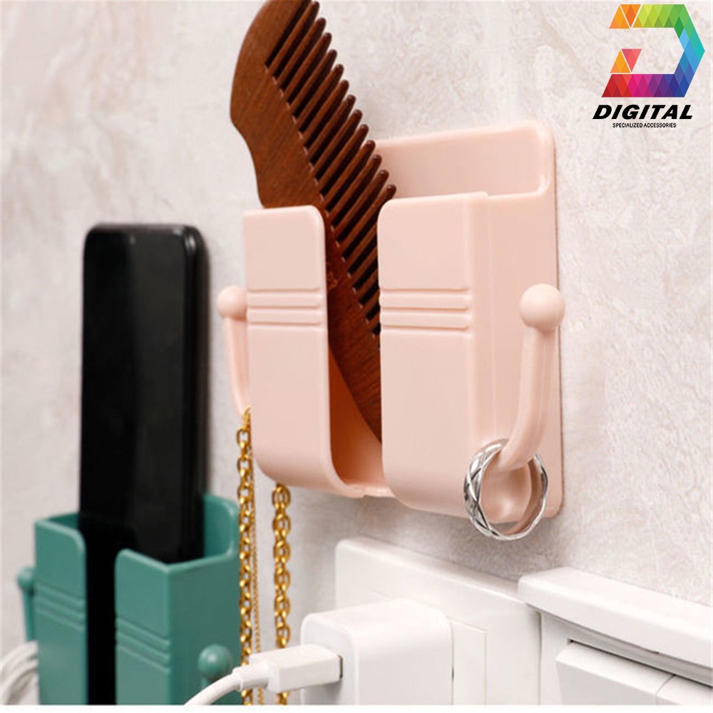 Giá Đỡ Điện Thoại Dán Tường Có Móc Treo Phụ Kiện