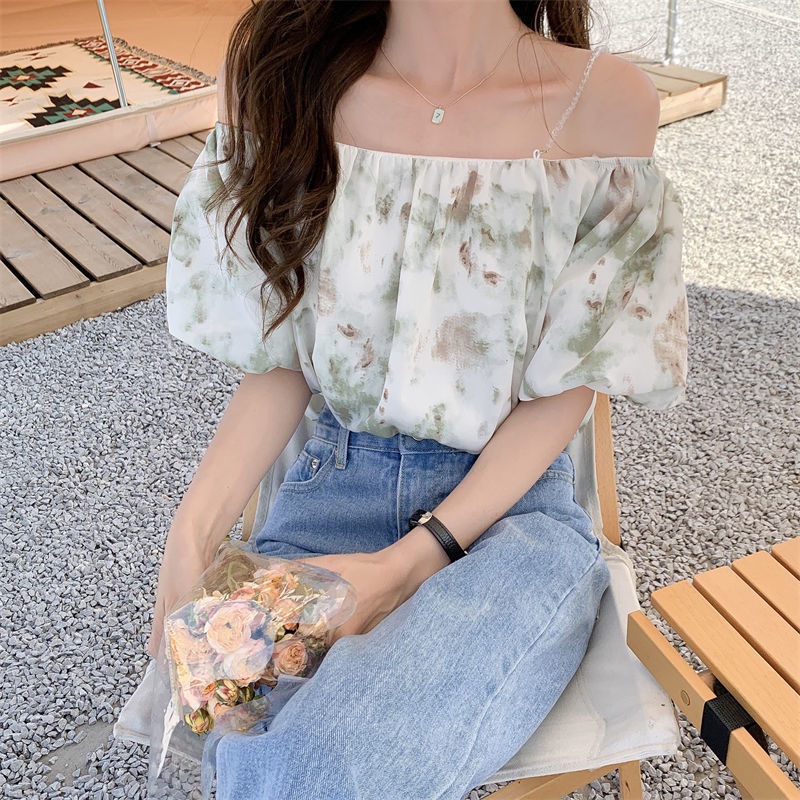 Áo Thun Vải Chiffon Tay Ngắn Cổ Tròn Thời Trang Sành Điệu Cho Nữ