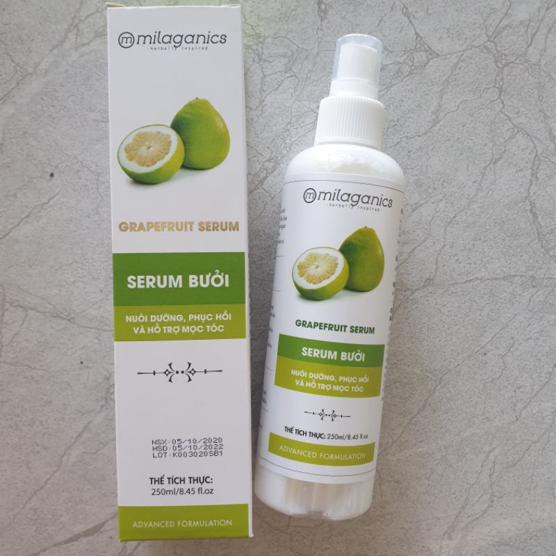 [ Hsd 2024] Serum Bưởi Kích Thích Mọc Tóc Milaganics 250ml.