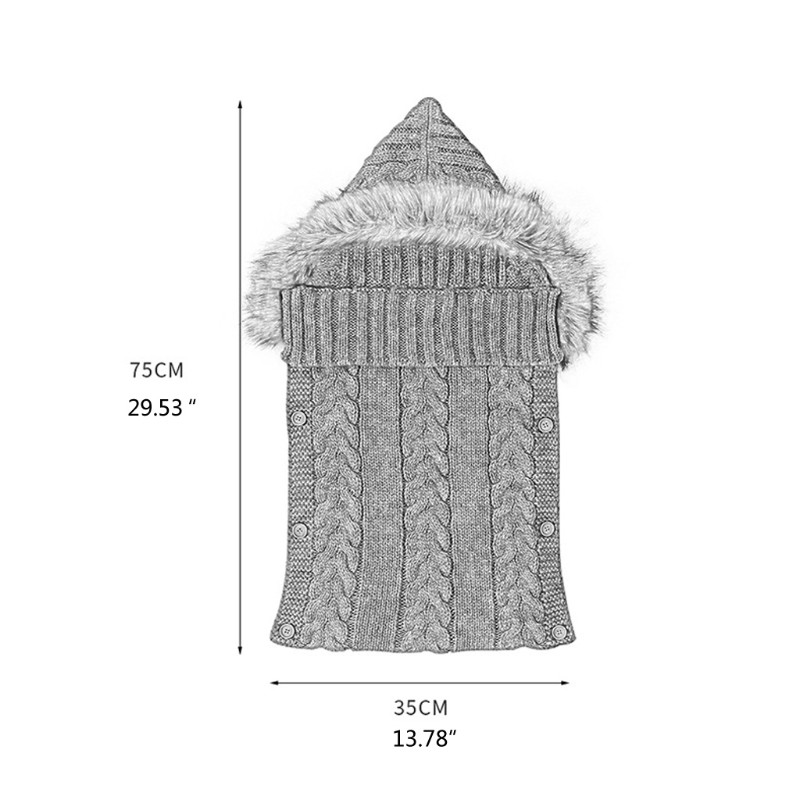 Túi Ngủ Dạng Bao Thư Đan Len Giữ Ấm Mùa Đông Cho Bé