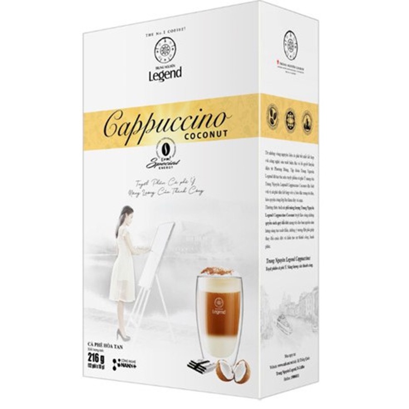 CÀ PHÊ TRUNG NGUYÊN LEGEND CAPPUCCINO HAZELNUT/ MOCHA/ COCONUT 216G