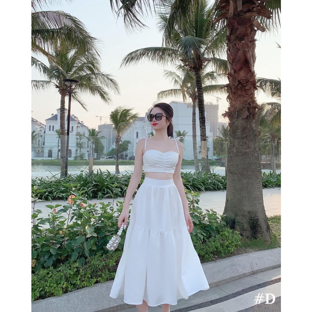 Sét chân váy thô áo 2s maxi đi biên siêu xinh cho chị em mình sống ảo-Minxy shop