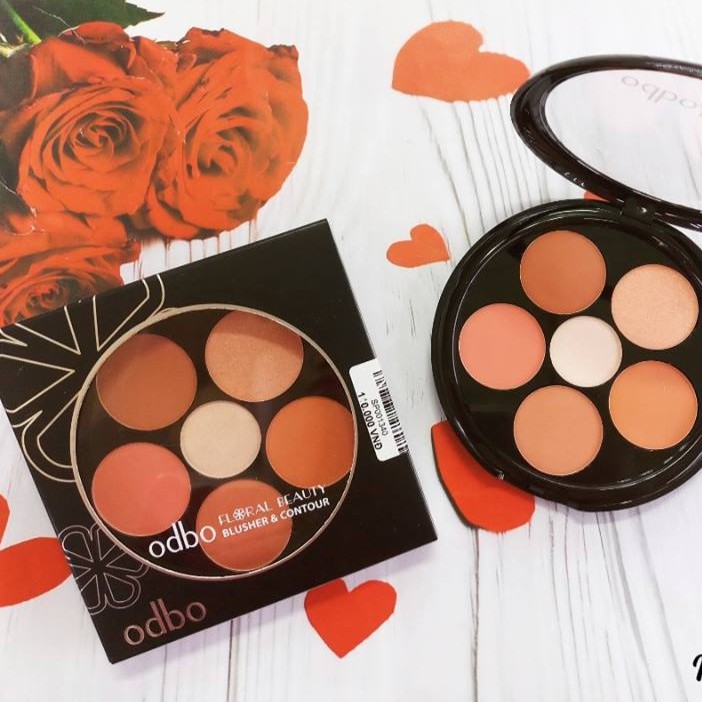 Phấn Má Hồng 6 ô ODBO Floral Beauty Blusher &amp; Contour (OD161)