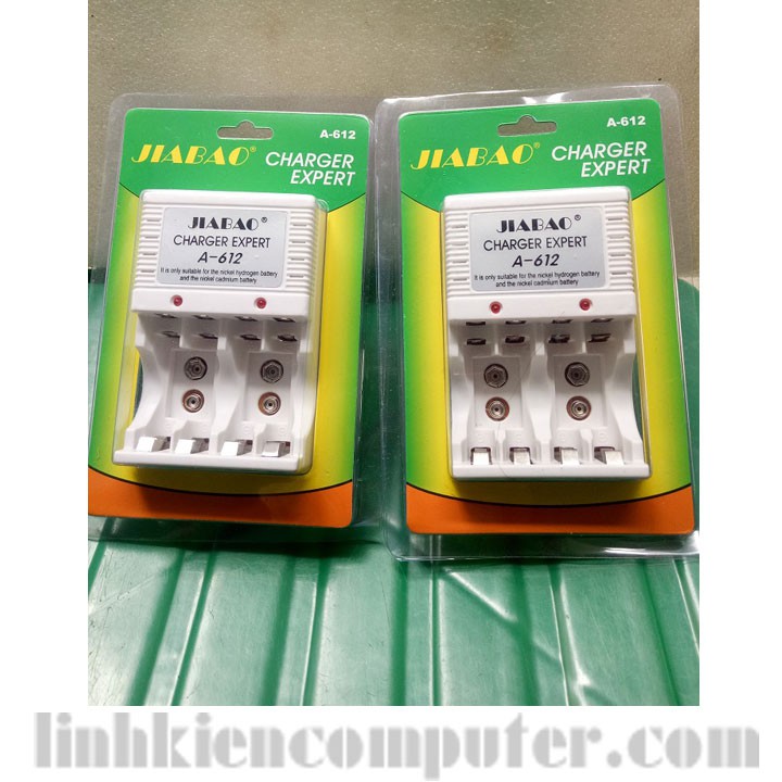 Bộ sạc pin đa năng Jiabao A-612, dùng cho sạc pin AA, AAA và pin vuông 9V