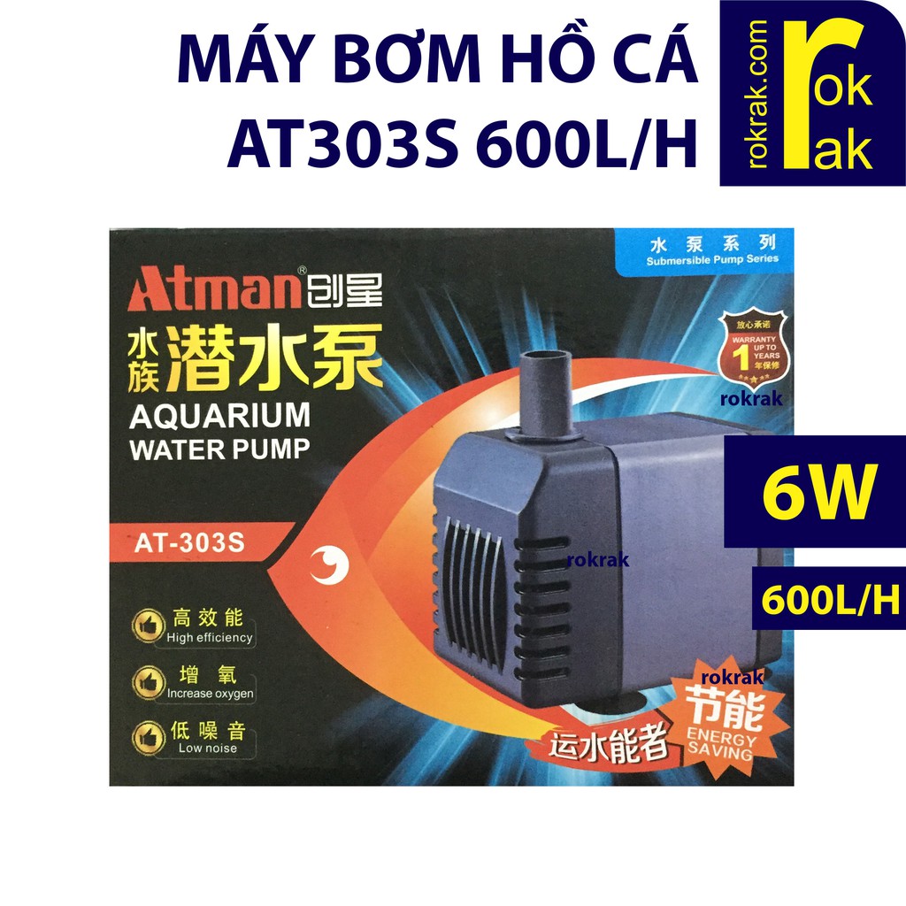Bơm Atman AT303s 303 at-303s at 303s 600l/h cho hồ cá thủy sinh