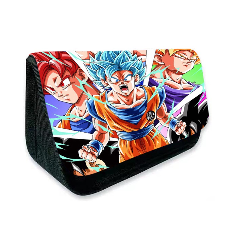 Hộp Đựng Bút Hai Ngăn Đa Năng In Hoạt Hình Dragon Ball Goku Dễ Thương Cho Học Sinh