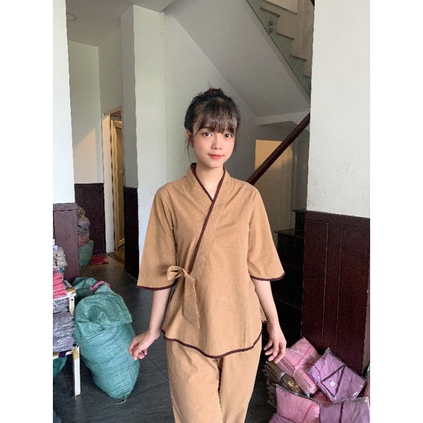 Bộ cột nơ vải Kate nữ size 40-80kg