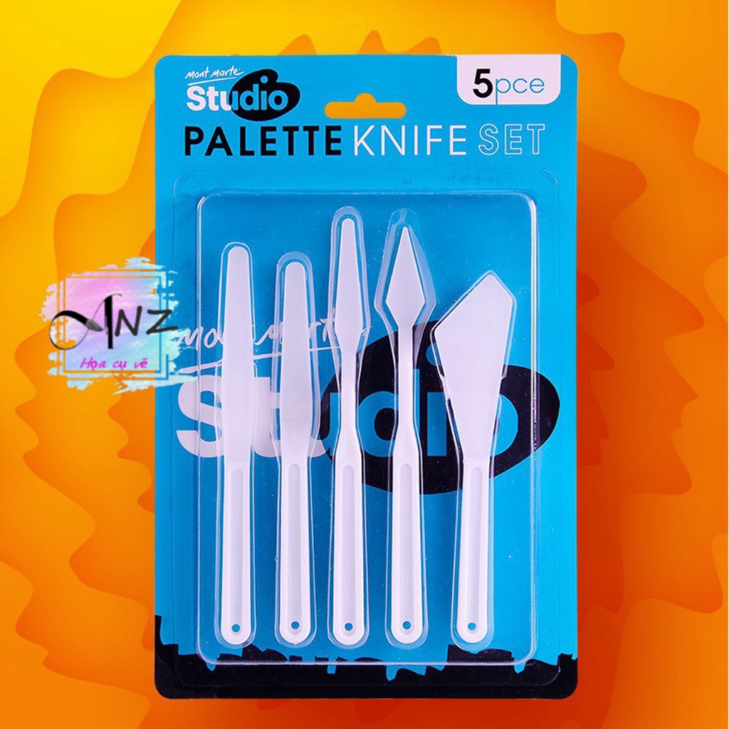 Bay bộ nhựa Mont Marte 5 cây, Mont Marte Studio Palette Knife Set 5pce Plastic MAPK0001