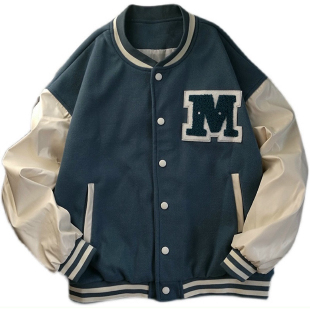 ÁO KHOÁC BOMBER HỌA TIẾT CHỮ M KÈM BỐN LÁ BÀI MAY MẮN PHONG CÁCH THỜI THƯỢNG