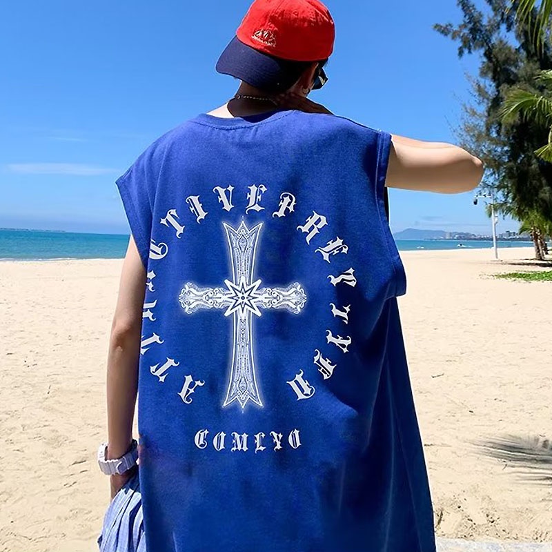 Áo Thun Tay Ngắn In Hình Thánh Giá Phong Cách Hip Hop Thời Trang Cho Nam Giới Có Size M-5XL