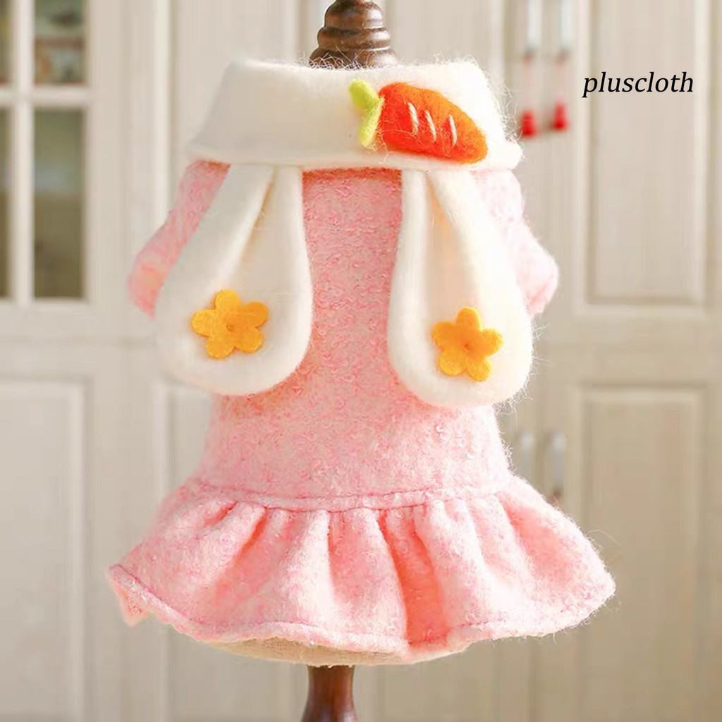 Đầm Cổ Bẻ Tai Thỏ Đáng Yêu Cho Thú Cưng