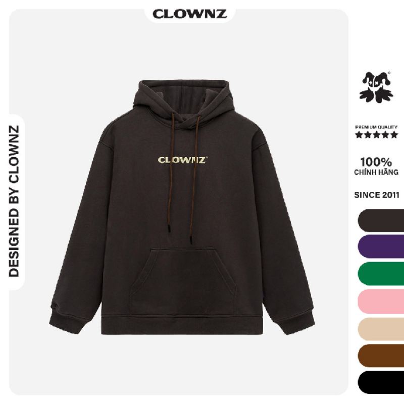 Áo hoodie local brand Clownz Basic trơn V3, 7 màu, vải nỉ bông, unisex nam nữ, form rộng | BigBuy360 - bigbuy360.vn