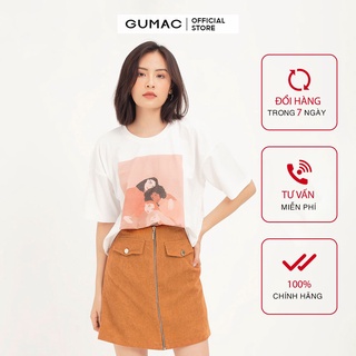 Áo thun nữ in cô gái GUMAC thiết kế basic trẻ trung, năng động ATA1213