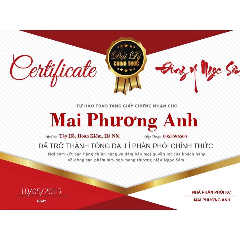 Ngọc Sâm Bộ Mặt Nạ Pha Sẵn Ngừa Mụn Trắng Da Chính Hãng