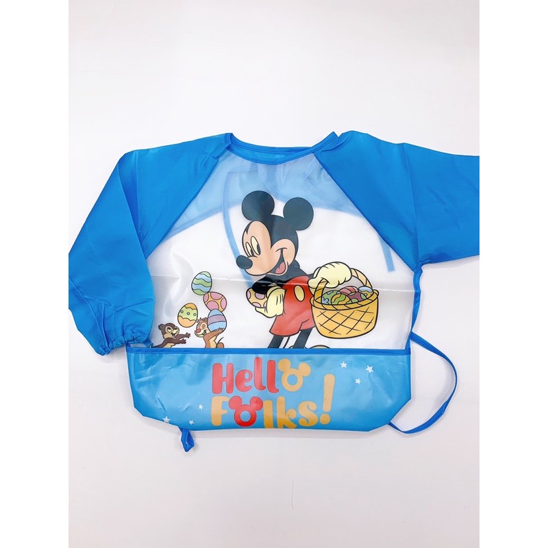 Áo yếm dài tay kèm máng cho bé ăn dặm Mickey