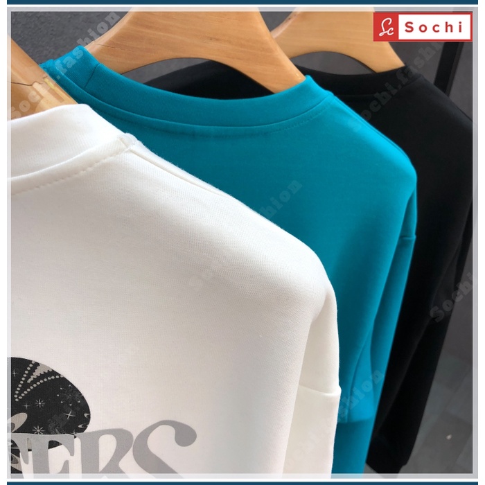 Áo sweater nam cổ tròn, áo thu đông dài tay dáng rộng mềm mịn in Carpenters mã SW60.1