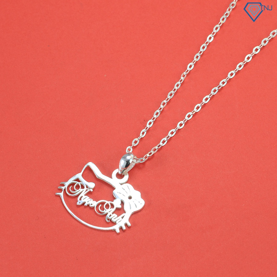 Vòng cổ bạc cho bé gái khắc tên hình Hello Kitty DCT0019 - Trang Sức TNJ