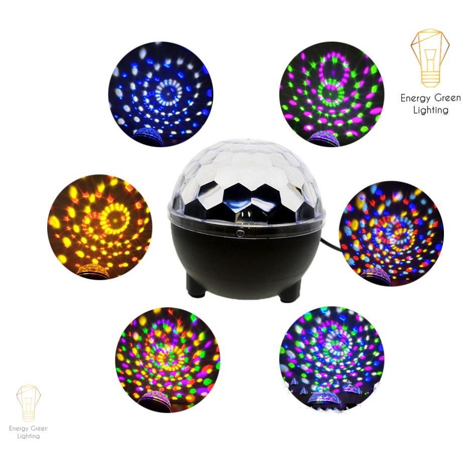 Đèn LED Energy Green Lighting Sân Khấu Pha Lê Mini RGB L-X6 - Chuyển Động Đa Màu Sắc - Cảm Ứng Nháy Theo Điệu Nhạc