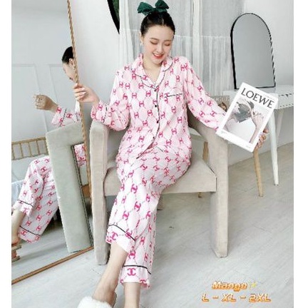 Bộ Pijama Nữ Tay Dài - Bộ Đồ Ngủ Lụa Mango Cao Cấp Hàng Có Đủ SizeGiảm 10K Đơn 200K