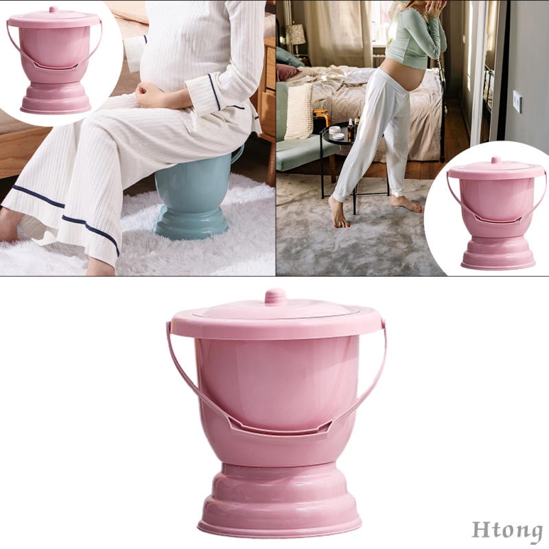 Bô vệ sinh cầm tay có nắp đậy tiện dụng cho người lớn trẻ em