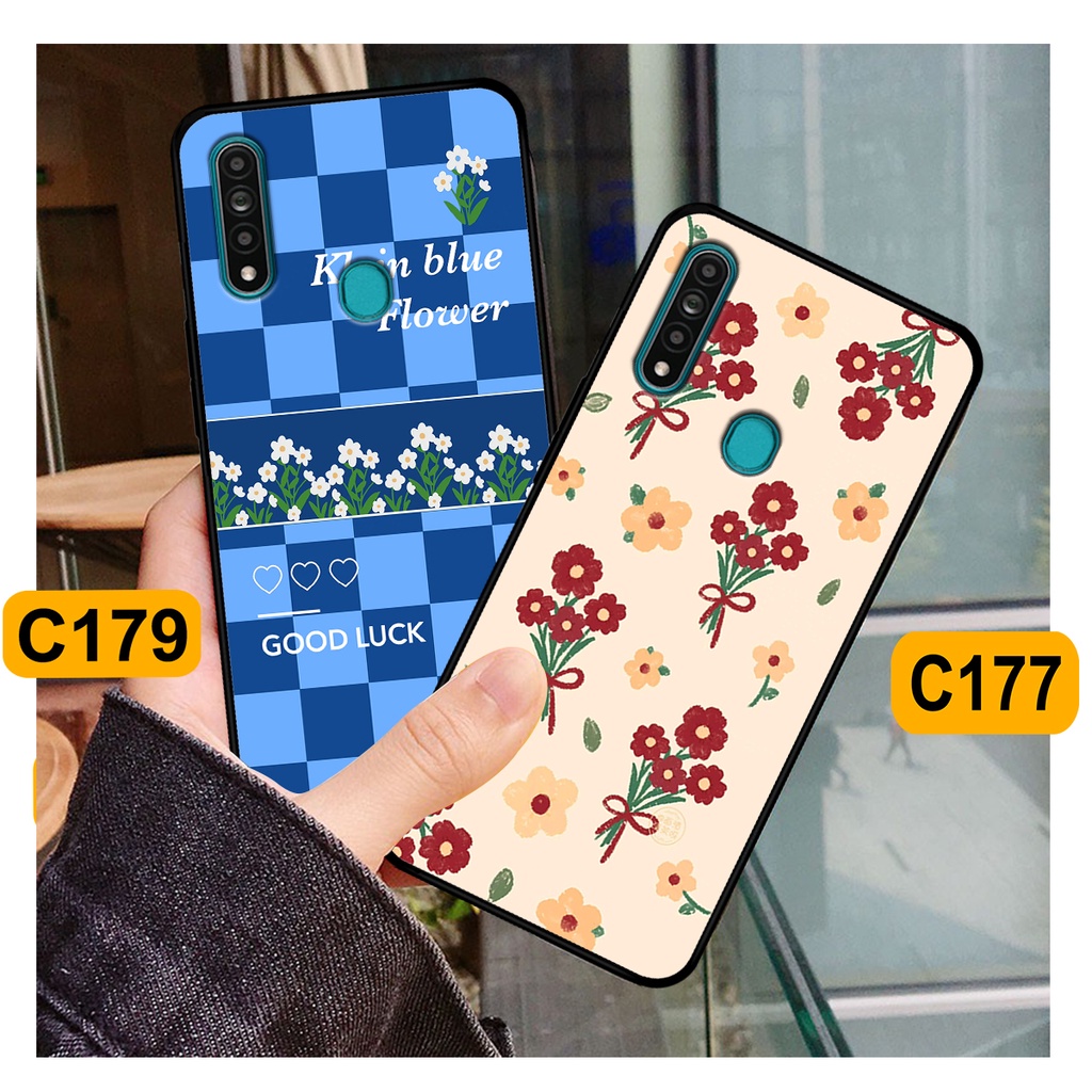 Ốp Oppo A31 in hình hoa cỏ nhẹ nhàng,họa tiết caro xinh xắn.ốp lưng chống sốc