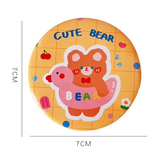 Gương mini cầm tay họa tiết hoạt hình nhiều mẫu đáng yêu, phụ kiện xinh phong cách Hàn Quốc