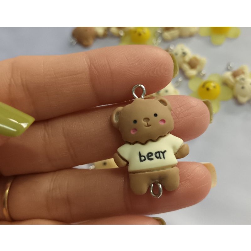 1 cặp Gấu, Mặt trời có móc treo làm dây đeo khẩu trang, làm trang sức, phụ kiện handmade