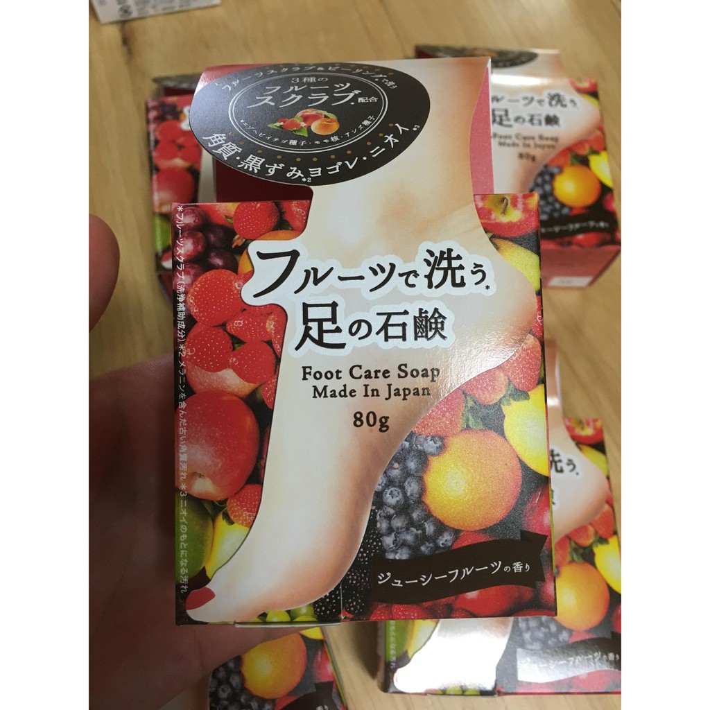 [Hỏa tốc HCM] Xà Phòng Tẩy Da Chết Chân Pelican Chiết Xuất Trái Cây 80g Fruit Foot Care Soap Nội địa Nhật Bản