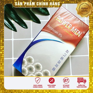 [Tặng Gel] Bao Cao Su Powermen Ngọc Trai Hộp 12 Chiếc | Bao Cao Su Có Gai, Kéo Dài Thời Gian | Nhập Khẩu Hàn Quốc